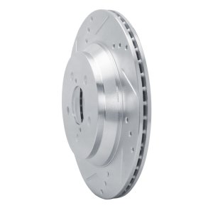 Subaru Crosstrek Brake Rotor (1) - Rear Left - R1 Concepts - Drilled & Slotted - Silver - `19-`23